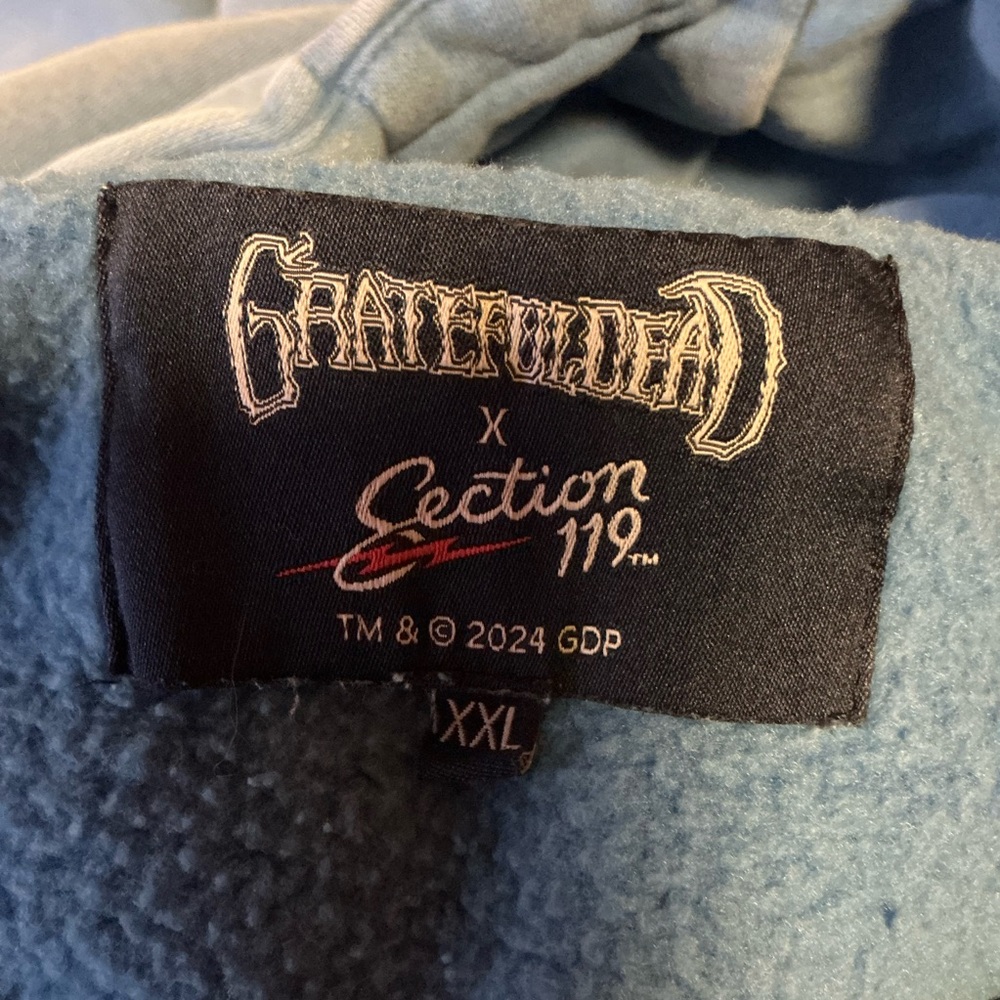 Section 119 Grateful Dead Hoodie XXL Blue Dancing Bear Deadhead Sweatshirt - Picture 4 of 16